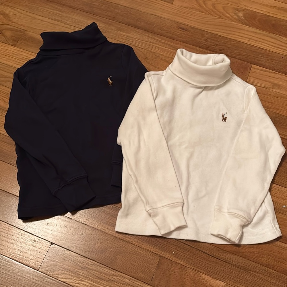 Ralph Lauren Kids Navy and White Turtleneck Tops